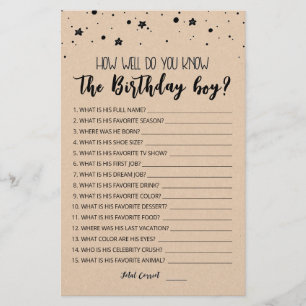 Editable Hoe goed ken je de jongen van de verjaard