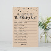 Editable Hoe goed ken je de jongen van de verjaard (Staand voorkant)