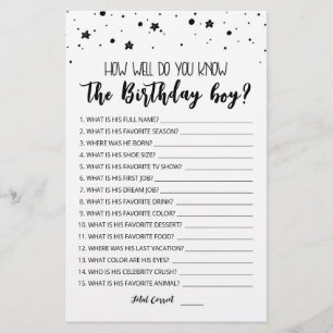 Editable Hoe goed ken je de jongen van de verjaard