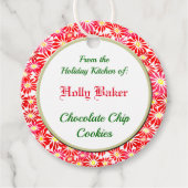 Editable Holiday Kitchen of Red Poinsettias Label (Voorkant)
