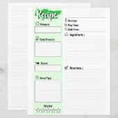 Editable Homemade Fillable Recipe Paper Sheet (Voorkant / Achterkant)