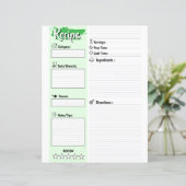 Editable Homemade Fillable Recipe Paper Sheet (Staand voorkant)