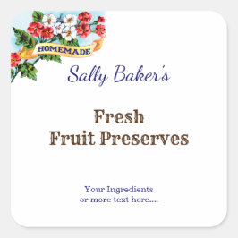 Editable Homemade Primrose Flowers  bakken Vierkante Sticker