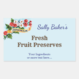 Editable Homemade Primrose Flowers op Blue Rechthoekige Sticker