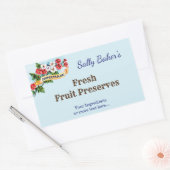 Editable Homemade Primrose Flowers op Blue Rechthoekige Sticker (Envelop)