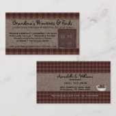 EDITABLE Homespun Country Style Visitekaartje (Voorkant / Achterkant)