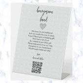 Editable Honeymoon Fund QR Code Reclamebord Met Voetstuk