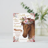 Editable Horse Cowgirl feestje Briefkaart (Staand voorkant)