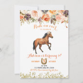 Editable Horse Cowgirl Uitnodiging (Voorkant)