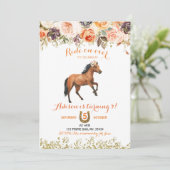 Editable Horse Cowgirl Uitnodiging (Staand voorkant)