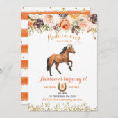 Editable Horse Cowgirl Uitnodiging (Voorkant / Achterkant)