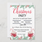 Editable Hot Cocaca, kerstfeestelijke uitnodiging (Voorkant)