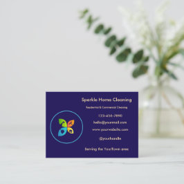 Editable House Cleaning Business Card  Visitekaartje