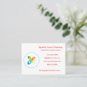 Editable House Cleaning Business Card Visitekaartje (Staand voorkant)