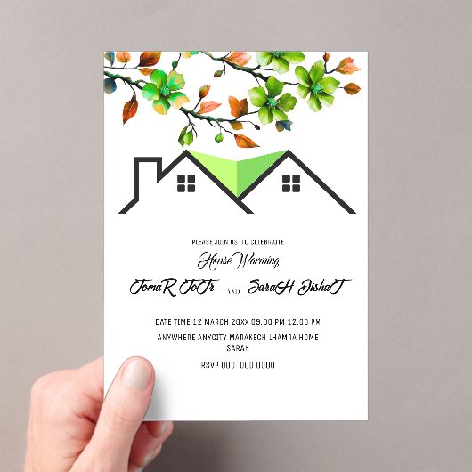 Editable House Warming Invitation, House Warming P Acryl Uitnodigingen (Insitu (Draagbaar))