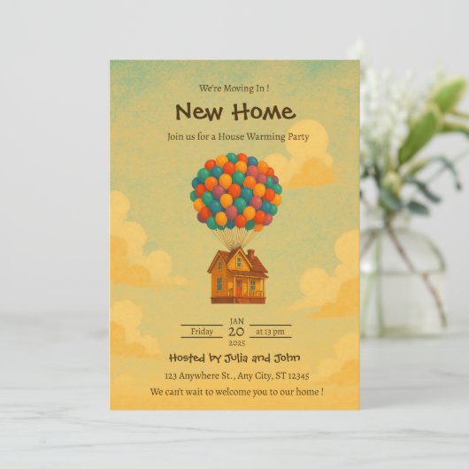 Editable Housewarming Invitation Kaart (Staand voorkant)
