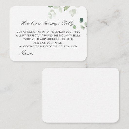 Editable How Big is Mams Belly Card Informatiekaartje (Voorkant / Achterkant)