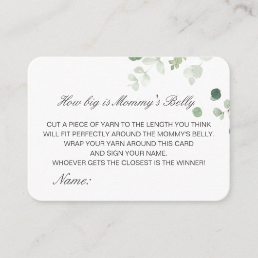 Editable How Big is Mams Belly Card Informatiekaartje (Voorkant)