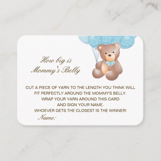 Editable How Big is Mams Belly Card Informatiekaartje (Voorkant)
