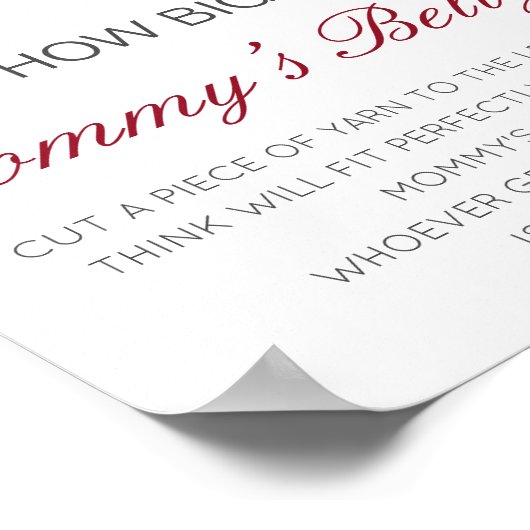 Editable How Big is Mams Belly Game Poster (Hoek)