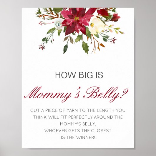 Editable How Big is Mams Belly Game Poster (Voorkant)
