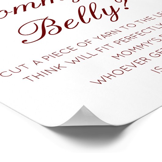 Editable How Big is Mams Belly Game Poster (Hoek)