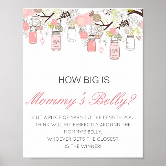 Editable How Big is Mams Belly Game Poster (Voorkant)