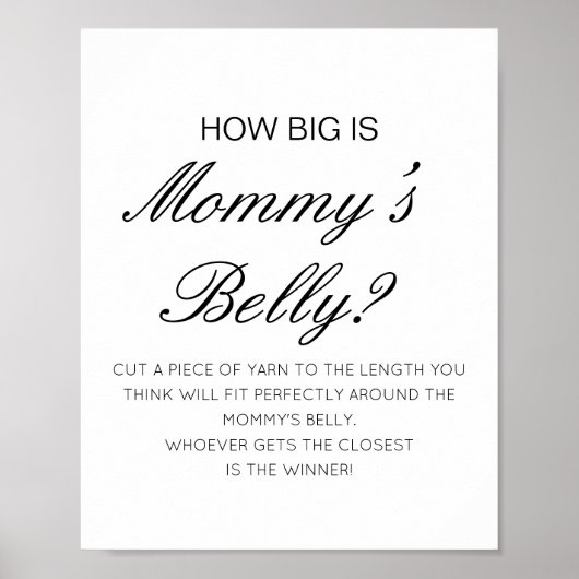 Editable How Big is Mams Belly Game Poster (Voorkant)