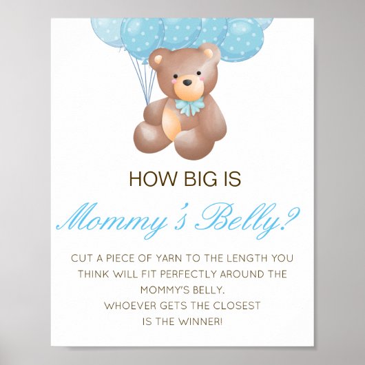 Editable How Big is Mams Belly Game Poster (Voorkant)