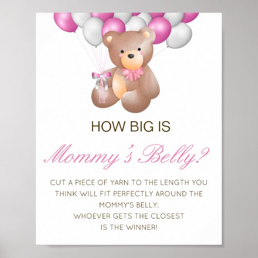Editable How Big is Mams Belly Game Poster (Voorkant)