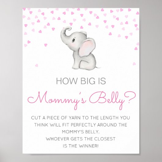 Editable How Big is Mams Belly Game Poster (Voorkant)