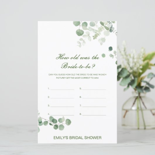 Editable How old was Bride Vrijgezellenfeest Game (Staand voorkant)