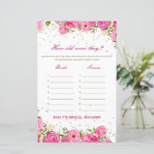 Editable How old were they Bridal Shower Game (Staand voorkant)