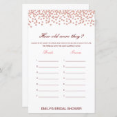 Editable How old were they? Bridal Shower Game (Voorkant / Achterkant)