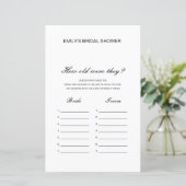 Editable How old were they Bridal Shower Game (Staand voorkant)