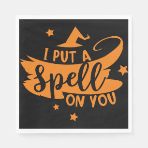 Editable "I Put a Spell on You" Halloween Quote Servet