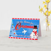 Editable - Ik ben voor Kerstmis thuis Kaart (Gele Bloem)