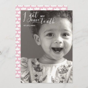 Editable Ik heb mijn eerste tandenkaart Feestdagenkaart