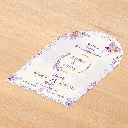 Editable Intimate Garden Wedding Invitation Acryl Uitnodigingen (Laagn)