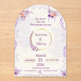 Editable Intimate Garden Wedding Invitation Acryl Uitnodigingen