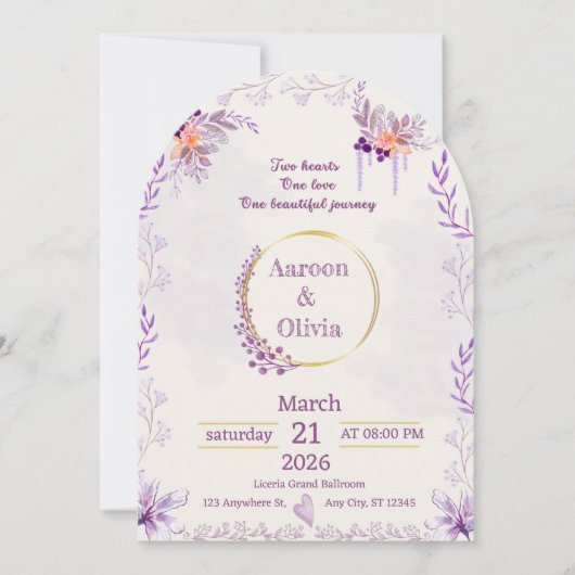 Editable Intimate Garden Wedding Invitation Kaart (Voorkant)