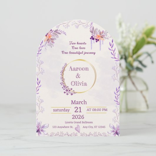 Editable Intimate Garden Wedding Invitation Kaart (Staand voorkant)