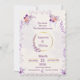 Editable Intimate Garden Wedding Invitation Kaart