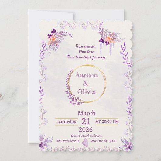Editable Intimate Garden Wedding Invitation Kaart (Voorkant)