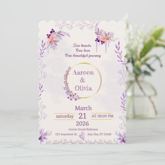 Editable Intimate Garden Wedding Invitation Kaart (Staand voorkant)