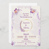 Editable Intimate Garden Wedding Invitation Kaart (Voorkant / Achterkant)