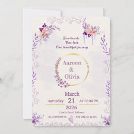 Editable Intimate Garden Wedding Invitation Kaart