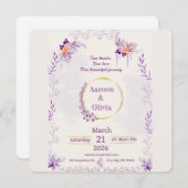 Editable Intimate Garden Wedding Invitation Kaart (Voorkant / Achterkant)
