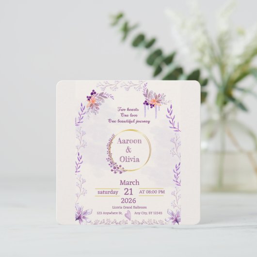 Editable Intimate Garden Wedding Invitation Kaart (Staand voorkant)