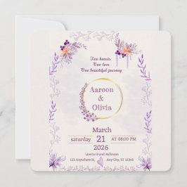 Editable Intimate Garden Wedding Invitation Kaart